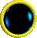 circular icons with yellow borders showing a blue sphere's changing reflection
