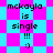 Pixelated text and emoticons on a cyan background with shifting pink diamond patterns, showing two distinct animation states.