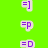 A split-screen image with a bright green left showing text and symbols, and a right featuring a yellow smiley face on black background