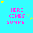 A static image with a bright cyan background displays repeated text "HERE COMES SUMMER" in pink pixelated font, surrounded by yellow and light blue stars.