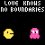 Pixel art featuring Pac-Man and ghost characters with repeated text overlays, showing animation changes in ghost expressions and a speech bubble.