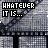 A static digital image displays repeating text fragments in a monochrome pixelated style with visible noise and distortion patterns.