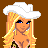 Pixel art contact sheet showing multiple frames of a female character in country-themed attire with visible text "Country Cutie!" on brown background.