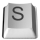 Two grayscale pixelated icons with rounded corners display a stylized 'S' on a light gray background, each with distinct shadow and border variations.