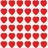 Six distinct heart-themed visual designs arranged in a , each with unique color schemes and styles