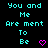 Pixelated cyan text on black background reads "You and Me Are ment To Be" with pink heart symbols, arranged in a pattern