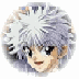 Four circular anime-style character head portraits arranged in a , each with distinct hair colors and expressions against white backgrounds