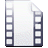 Static pixel art of a document with folded corner, bordered by vertical rows of square frames on both sides.