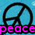 Six distinct peace symbol designs displayed in a , each with unique color schemes and backgrounds, some featuring the word 'peace' in bright pink text