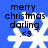 Blue background with white snowflake icon and black text 'merry christmas darling .<3' in four positions