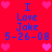 Red background with blue text reading "I Love Jake 5-26-08" repeated twice, surrounded by pink heart icons.