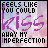 Animated icon with pink text 'KISS' over a cloudy sky background, displaying sequential color shifts in the word 'KISS'.