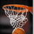 A basketball hoop with a net and ball, alongside text reading "St. Joes JV" and "Basketball Rocks!!!!!" on dark green backgrounds.
