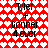 Red and white heart-patterned background with repeated text 'Tyler + Gonner 4 ever' in black pixelated font.