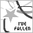 Pixelated grayscale icon with abstract shapes and the text 'I'VE FALLEN' in blocky black letters at bottom right.
