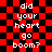 Red and black checkered background with white pixelated text reading "did your heart go boom?" in two vertical