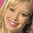 Four- shows a blonde woman with varied expressions and a teal 'Hilary Duff' text logo on white