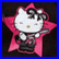 A split-frame contact sheet showing two animated frames of a Hello Kitty–style character in punk attire on the left and pink text reading "punks are sexy" on the right, both with pixelated low-resolution rendering.