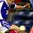 Pixelated static image of a soccer player in mid-action with visible blue and red elements, likely from an AOL Instant Messenger buddy icon set.