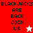 Pixelated text and star symbols on red, white, and pink backgrounds with animated color changes.