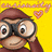 A cartoon monkey with large binoculars on a yellow background, with red text and a heart symbol.