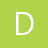 A static pixelated image of a white capital letter D on a solid light green background.