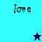 Four display 'love' text with heart symbols on blue backgrounds, featuring a dark star in the top-left and light star in bottom-right