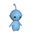 A light blue cartoon character with a single antenna, black eyes, and no mouth appears in multiple poses across five of each