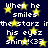 Dark blue background with yellow stars and white text repeating 'When he smiles the starz in his eyez shine!<(33' across multiple