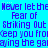 Blue background with repeated purple text reading 'Never let the Fear of Striking Out keep you from playing the game' in a pixelated font.