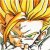 Pixelated image of a figure with yellow hair and orange clothing against a blurred background.