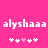 Pixelated white text 'alyshaaa' on bright pink background with two of five pixel hearts below