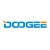 Pixelated blue and white logo with stylized text reading 'DOOGEE' on a white background, featuring subtle light blue and beige accents.
