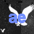 A static image of a white eagle with outstretched wings on a dark background, overlaid with changing text elements.