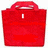 A red shopping bag icon with white text that animates from 'I' to 'I LOVE' to 'I LOVE SHOPPING', displayed in a 2x2 contact sheet layout with one empty frame.
