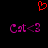 Red pixelated heart symbol above two identical purple text strings reading 'Cgt<3' on black background.