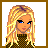 Pixel art contact sheet showing a blonde female character in various poses and details with Burberry branding elements.