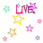 Pixelated icon with 'LIVE', 'LOVE', and 'LEARN' text in red, surrounded by colorful stars on white background.