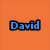 Four quadrants display distinct text elements: 'David' on orange, 'H' on cyan, '124' on green, and empty gray space.