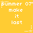 Yellow background with white pixelated text repeating 'Summer 07' and 'make it last' in a pattern, with small star-like animations appearing below each text block