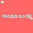 A static image with a coral background featuring repeated white text 'MaddisonD' and scattered star shapes in varying sizes.