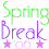Pixelated 'Spring Break '06' text with star and circle symbols in varying color schemes across four distinct visual states.