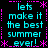 Pixelated cyan text reads "lets make it the best summer ever!" in four quadrants surrounded by pink dashed lines and asterisks on a black background.