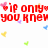 Pixelated red text reads "if only i'm so you knew in love with you" surrounded by small colorful hearts and butterflies on a white background.