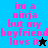 Pixelated text reads "im a ninja but my boyfriend luvs it" with two distinct star symbols replacing the 'i' in 'it', one black and one blue.