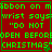 Red background with green text reading "DO NOT OPEN BEFORE CHRISTMAS" on a wrist ribbon, repeated in four quadrants.