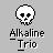 Animated contact sheet of 8 alkaline trio buddy icons showing skull and text variations on a gray background.