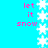 Pixelated cyan background with pink text and white snowflakes arranged vertically and horizontally.