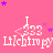 Pink background with repeating white text "Lilchimpy" and stylized "I 333" above it, scattered purple stars.