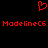 Red pixelated heart symbol above two identical red text strings on black background.